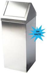 Bauboss 25 lt. Çatı Tipi Sallanır Kapaklı Çöp Kovası (304 Kalite)