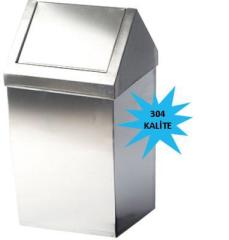 Bauboss 16 lt. Çatı Tipi Sallanır Kapaklı Çöp Kovası (304 Kalite)