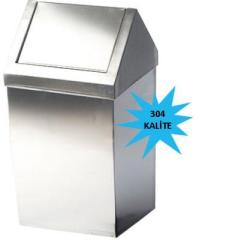 Bauboss 16 lt. Çatı Tipi Sallanır Kapaklı Çöp Kovası (304 Kalite)