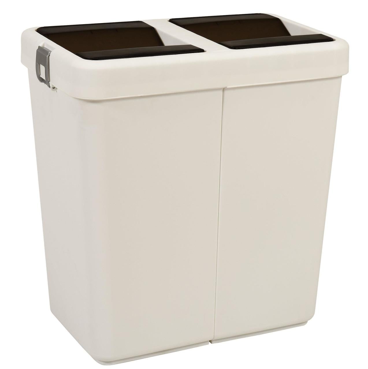 Bauboss 80 lt. Hassas Kapak Geri Dönüşüm Çöp Kovası (Beyaz)