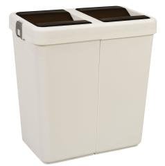 Bauboss 80 lt. Hassas Kapak Geri Dönüşüm Çöp Kovası (Beyaz)